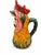 Orange Figurative Pitcher in Polychrome Earthenware of Rooster with a Hidden Mans Face, 1890s For Sale - Image 8 of 8