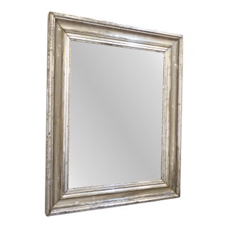 Antique Wide Molding Silverleaf Mirror For Sale