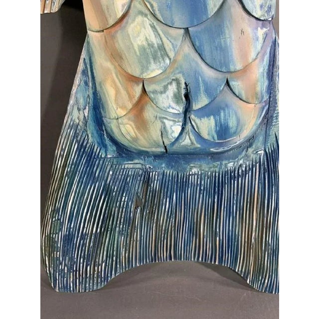 Six Foot Carved Wood Fish For Sale - Image 4 of 7