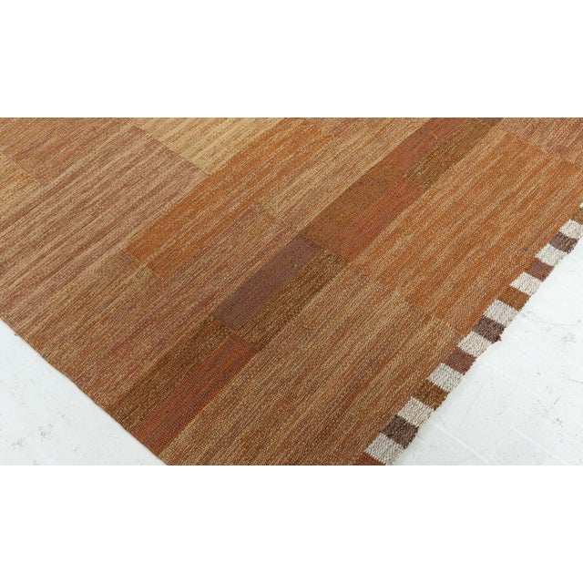 Vintage Scandinavian Tan Flatweave Carpet by Marianne Richter AB MMF For Sale - Image 9 of 9
