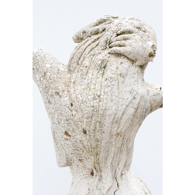 Late 20th Century Large Goddess Sculpture Figure Cast Stone Garden, Late 20th C. For Sale - Image 5 of 11