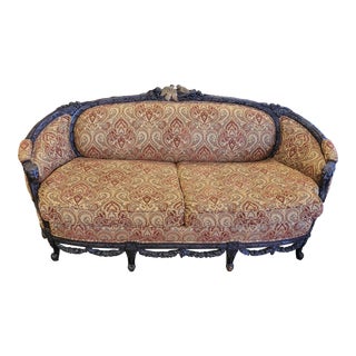 Early 20th Century Antique Garland Carved Ramshead Sofa For Sale