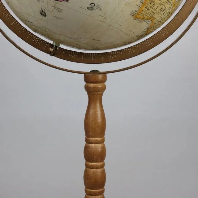 Brown Globemaster Brass & Bronzed Metal Floor Globe by Replogle 20th Century For Sale - Image 8 of 13