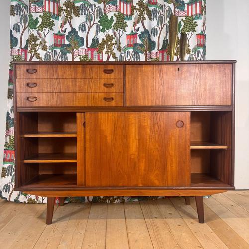 Danish vertical teak sideboard, 1960s