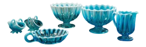English Pearline Party Afternoon Tea Service Set by Davidson - 6 Pieces