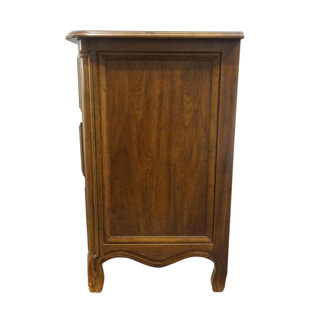 Drexel Furniture Cabernet Collection Solid Pecan French Provincial 78" Triple Door Dresser 306-134 For Sale - Image 12 of 15
