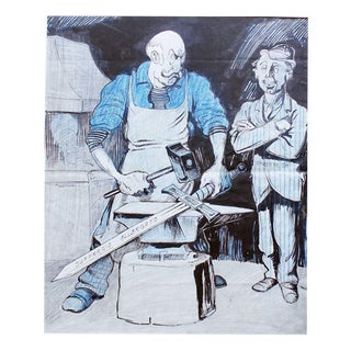 Luccio (Carlo Bolognesi), Extended Suffrage, 1925, Ink and Watercolor For Sale
