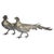 This Set of sculptures depict two walking pheasant in a stylized, angular Art Deco form, with the bird’s heads raised and...