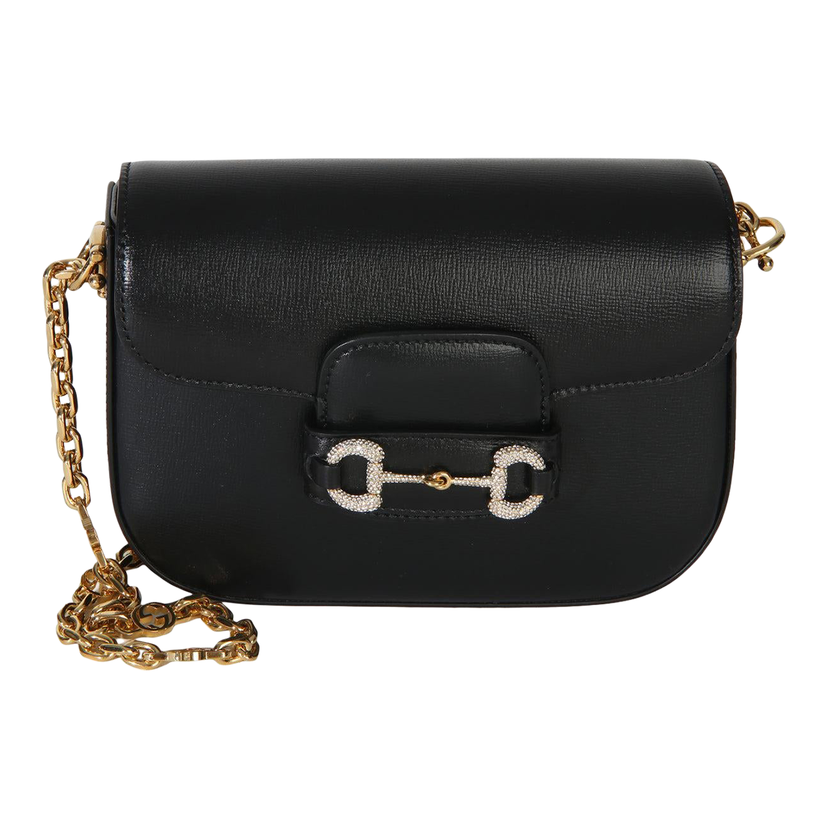 Black Azalea Calfskin Mini Crystal Horsebit 1955 Shoulder Bag