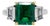 Late 20th Century Platinum Emerald Ring, Size 5 For Sale