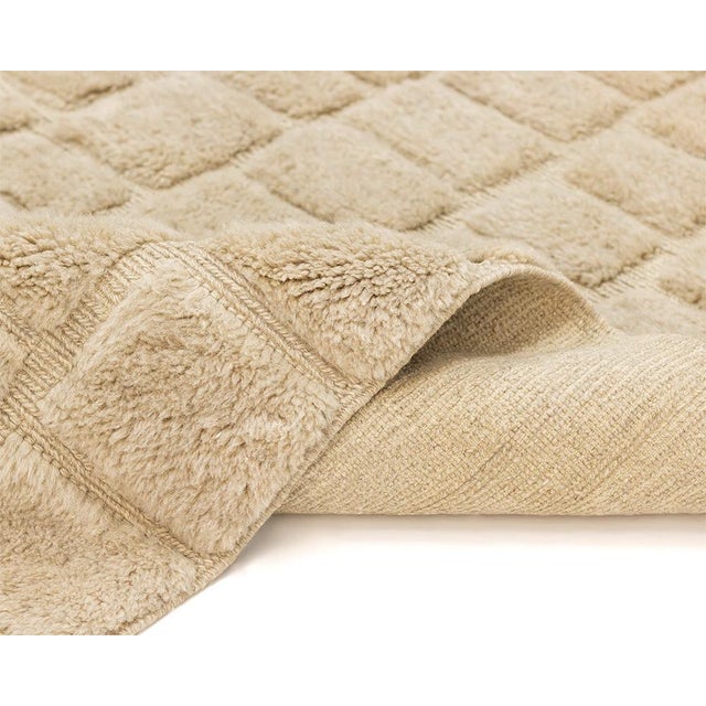 Textile Oversized Textured Checkerboard Hand-Knotted Wool Rug | 13'2" X 10'1" | One of a Kind For Sale - Image 7 of 9