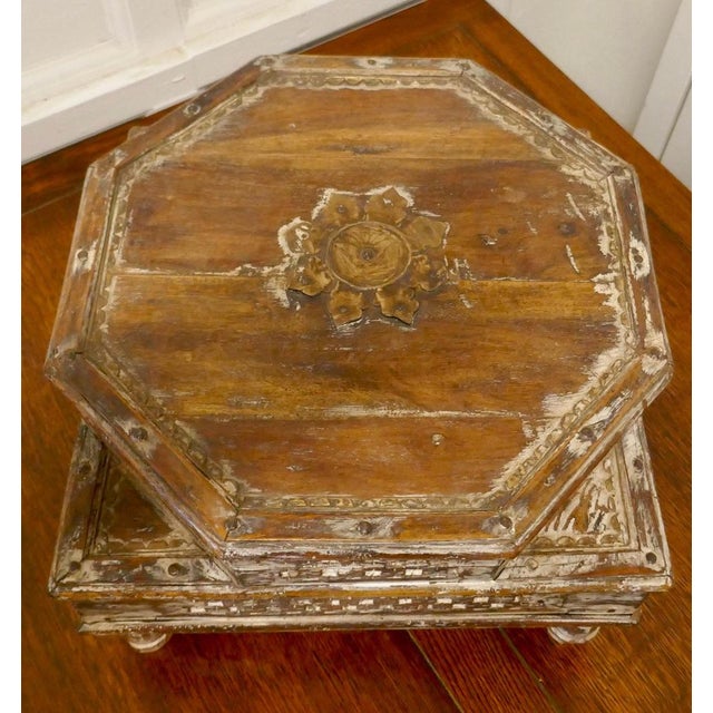 Double Height Carved Indian Box, 1910 For Sale - Image 4 of 8