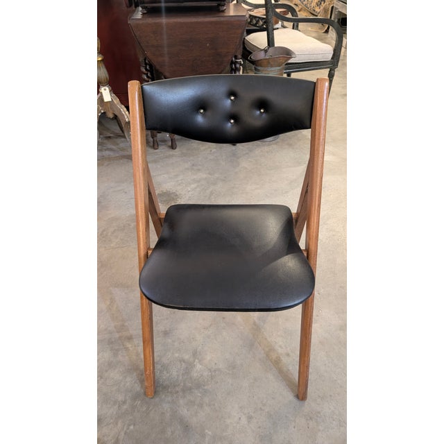 Black Vintage Stakmore Mid Century Modern Folding Dining Chairs For Sale - Image 8 of 13