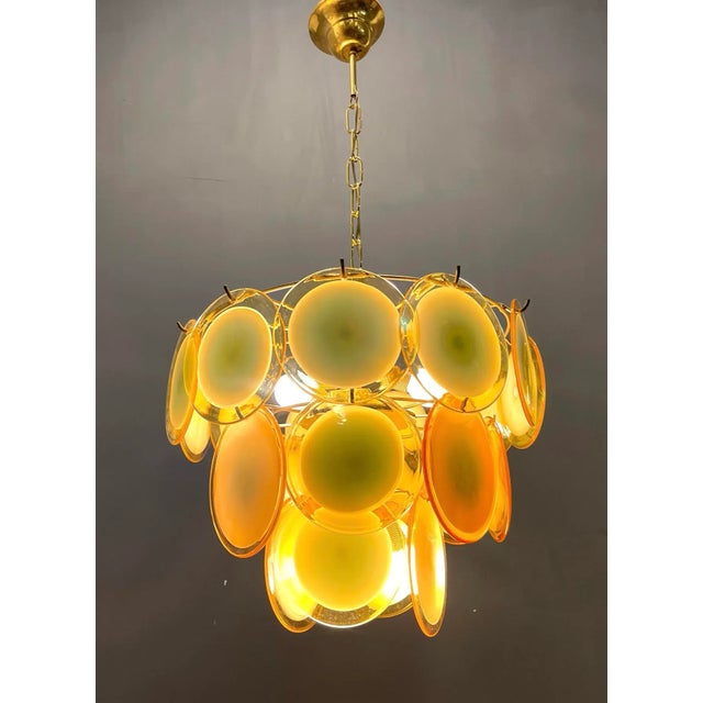 Murano Glass Disc Chandelier, 1970s For Sale - Image 10 of 11