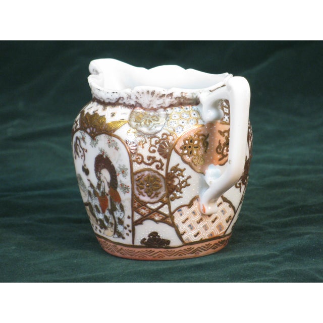 Mid 19th Century Mid 19th Century Japanese Satsuma Mystic Man Lohan Dragon Porcelain Creamer Hand Painted Figurine For Sale - Image 5 of 7