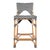 2020s Creanly 25.25 in. Seat Height Rectangular Rattan Counter Stool with Back, Black For Sale - Image 5 of 9