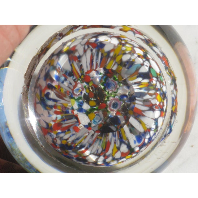 Paperweight Vintage Millefiori Art Glass Hand Made For Sale - Image 6 of 16