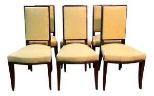 Mahogany Chairs in the style of Arbus, Set of 6