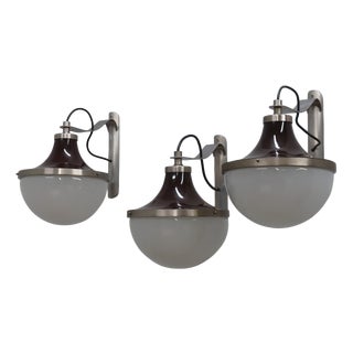 Mid-Century Italian Pi Wall Sconces by Sergio Mazza for Artemide, 1960s, Set of 3 For Sale