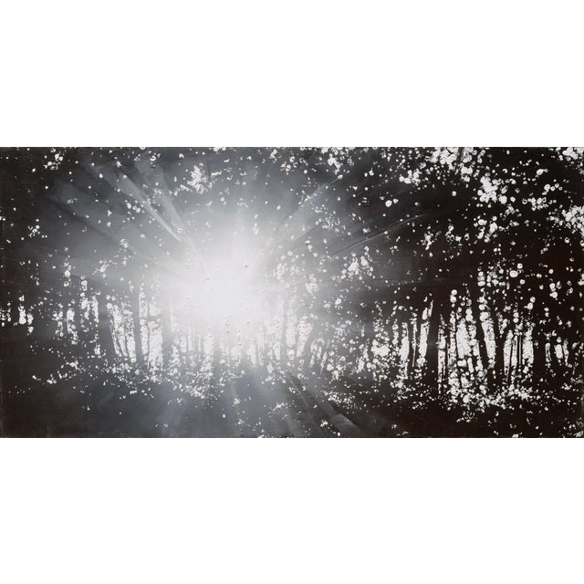 Chopstick Tree by Todd Carpenter | Oil on board Abstract depiction of light through a forest. For Sale