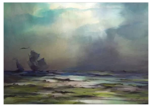 Zigmunds Snore, Great Grandfather at Sea I, 2019, Watercolor on Paper