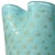 Murano Murano Vintage Light Blue Bubbles Gold Flecks Italian Art Glass Decorative Ruffled Rim Fazzoletto Vase For Sale - Image 4 of 5