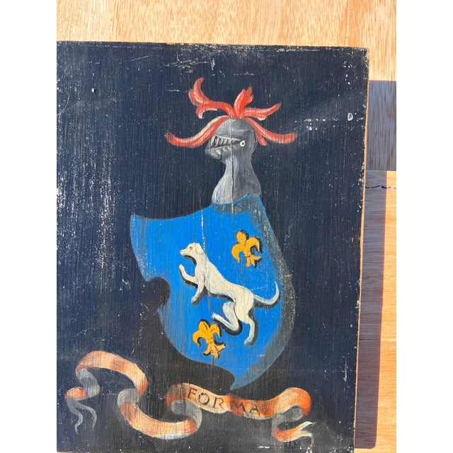 Baroque Style Oil on Wood Coat of Arms Painting Panels of Noble Italian Family After an Antique, 3 Pieces For Sale In Palm Springs - Image 6 of 13