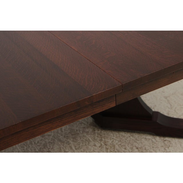 Stickley Mission Oak Large Round Dining Room Table For Sale - Image 13 of 18