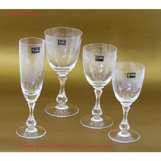 Complete Set for 12 Persons, Lamour Gravé 1600 in It’s Factory Original Packing of 1980’s For Sale - Image 9 of 17