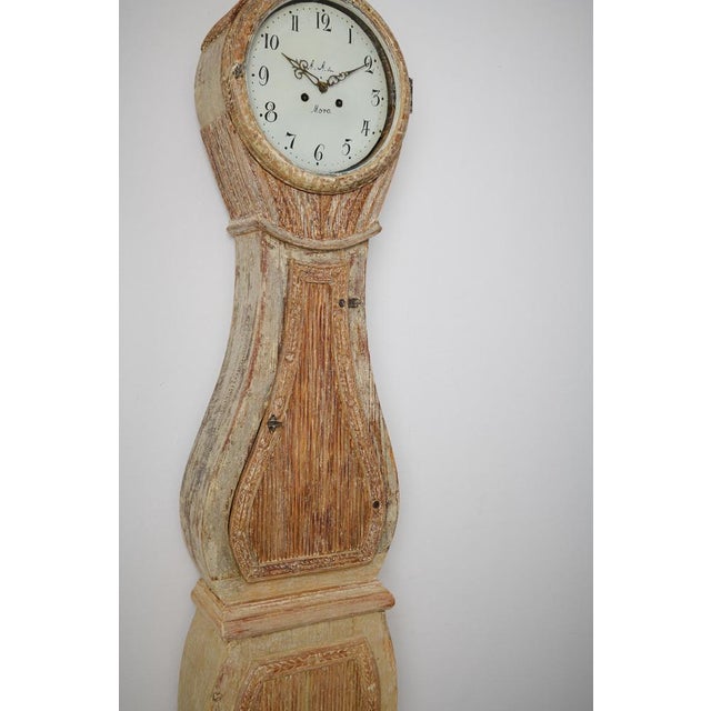 Brown Antique Swedish Long Case Clock, Rococo and Neoclassical Period For Sale - Image 8 of 14