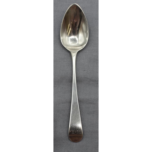 Set of four sterling silver teaspoons, Peter & William Bateman, London, 1808. Monogram "EL". 1.45 troy oz. 4 7/8" x 1" x...