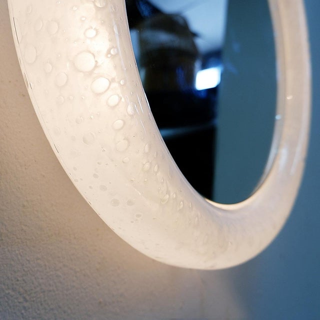 Vintage Illuminated Bubble Glass Mirror from Glashütte Limburg, 1970s For Sale - Image 4 of 13