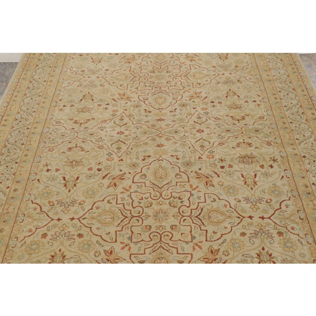 Traditional Rug & Kilim’s Tabriz Style Rug in Cream and Red With Floral Patterns For Sale - Image 3 of 9