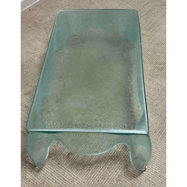 1980's Vintage Murano "attributed" Glass Hand Blown Handkerchief Coffee Table from Italy For Sale In Cleveland - Image 6 of 8