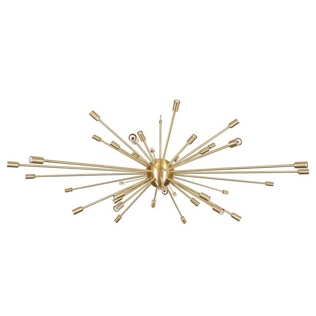 Satin Finish Brass Sputnik Chandelier by Marcelo Bessa For Sale - Image 10 of 10