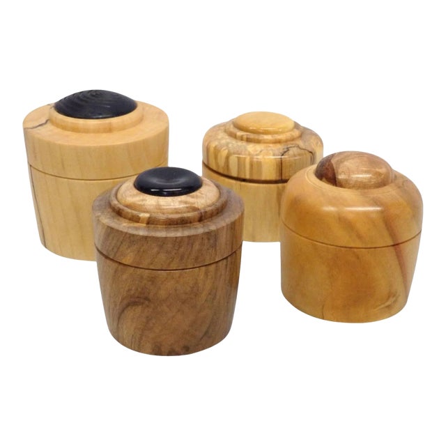 Studio Turned Wood Gift Canisters by Steve Sharpe - Set of 4 For Sale