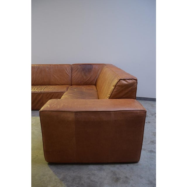 Large Leather Corner Sofa, 1980s For Sale - Image 9 of 18