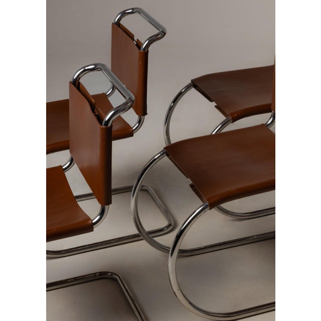 Mid-Century Modern Pair of Vintage Mies Van Der Rohe for Knoll 256cs Mr Armless Side Chairs For Sale - Image 3 of 6