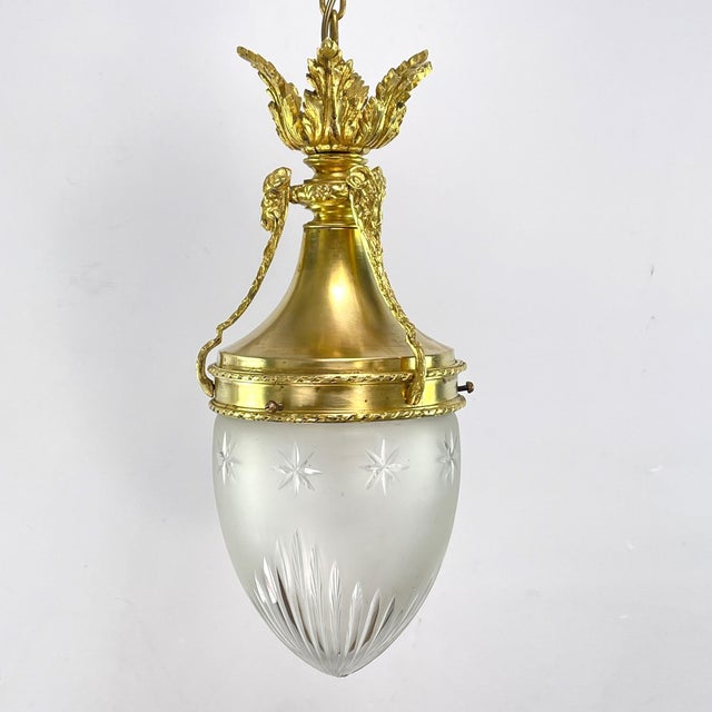 Art Nouveau Hanging Lamp in Bronze, 1890s For Sale - Image 5 of 9