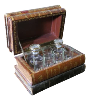 Vintage Ceramic Trompe-Loeil Liqueur Cellar, 1900, Set of 12