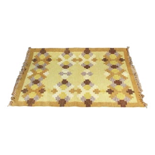 Swedish Mid-Century Röllakan Rug, 1960s For Sale