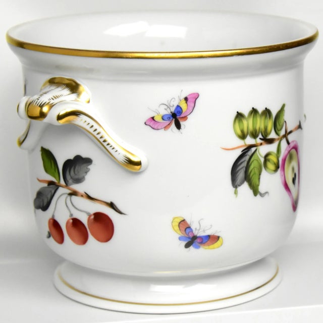 Herend Entirely Hand Painted, Large Vintage Herend Cachepots,/Bottle Coolers, a Pair For Sale - Image 4 of 12