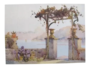 1905 Original Italian Print - Italian Travel Colour Plate - Limonta, Lago Di Como