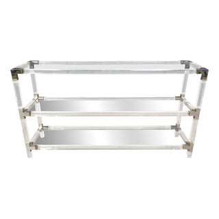 Chrome and Acrylc Glass Console Table, 1970s For Sale