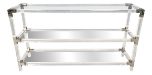 Chrome and Acrylc Glass Console Table, 1970s