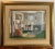Antique original painting on board of an interior. This is an interesting painting as it is done in egg tempera which you...