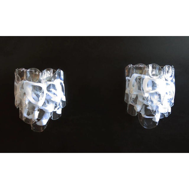 White Murano 10 White Lattimo Glass Sconces - a Pair For Sale - Image 8 of 8