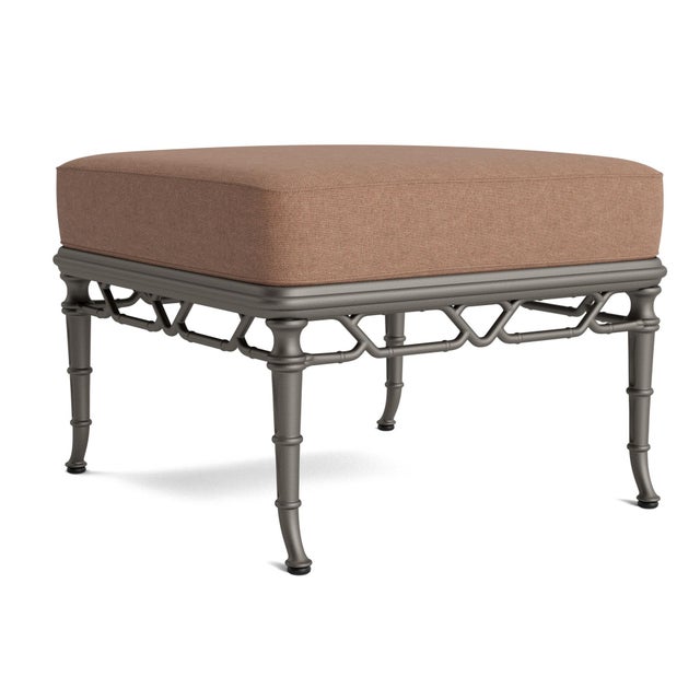 Not Yet Made - Made To Order Brown Jordan Calcutta Ottoman, Mica frame with Fusion Clay fabric For Sale - Image 5 of 11
