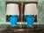 Contemporary Pair of Turquoise Ceramic Table Lamps For Sale - Image 4 of 10
