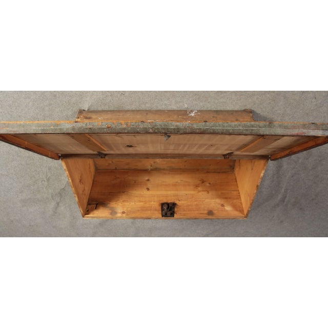 Small Antique Chamfered Chest in Softwood, 1897 For Sale - Image 9 of 18